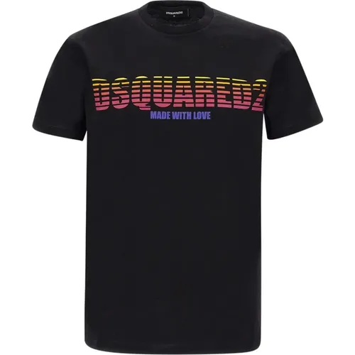 Schwarze T-Shirts und Polos , Herren, Größe: L - Dsquared2 - Modalova