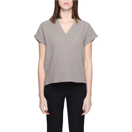 Short Sleeve Cotton Top , female, Sizes: XL, L, M, XS, S - Jacqueline de Yong - Modalova
