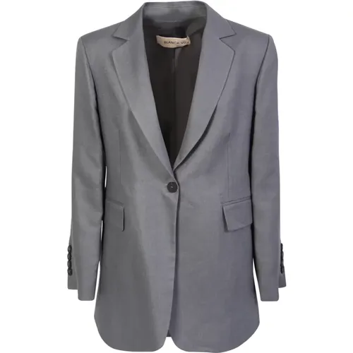 Women's Clothing Jacket Grey Ss23 , female, Sizes: XS - Blanca Vita - Modalova