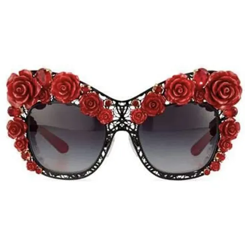 Rose Cat Eye Sunglasses , female, Sizes: ONE SIZE - Dolce & Gabbana - Modalova