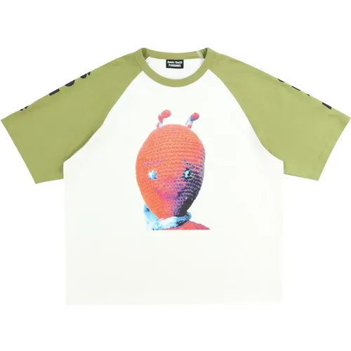 Alien Raglan Shirt - Baumwoll T-Shirt mit Druck - Pleasures - Modalova