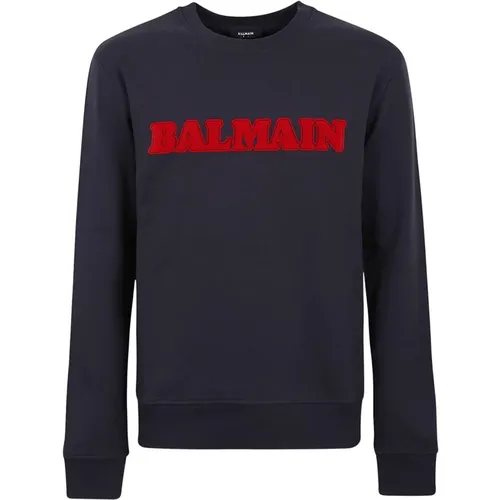 Retro Flock Sweatshirt , male, Sizes: XS - Balmain - Modalova