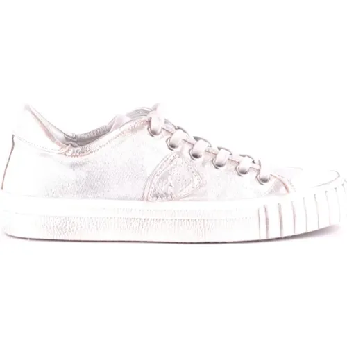 Glitter Low Top Sneakers for Women , female, Sizes: 4 UK - Philippe Model - Modalova