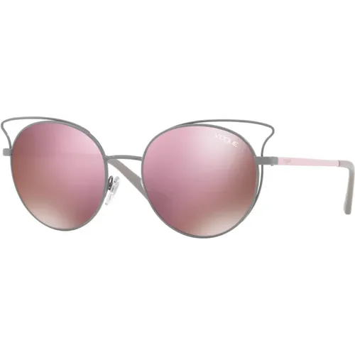 Damen Sonnenbrille mit rundem Metallrahmen , Damen, Größe: ONE Size - Vogue - Modalova