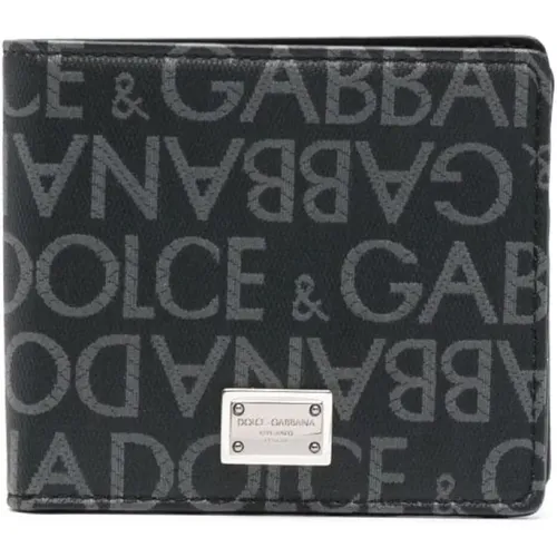 Faltbare Brieftasche mit Jacquard-Logo , Herren, Größe: ONE Size - Dolce & Gabbana - Modalova