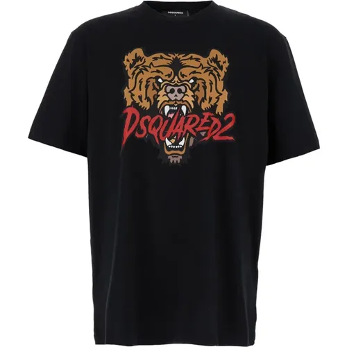 Bear Print T-shirt , male, Sizes: 2XL, XL, S, L, M - Dsquared2 - Modalova