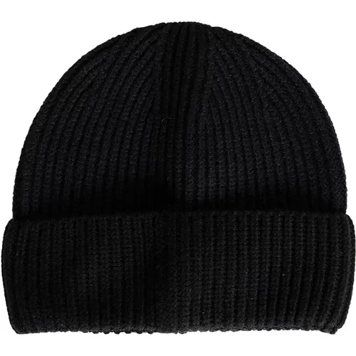 Schwarze Gerippte Strick Beanie Mütze , unisex, Größe: ONE Size - DESTIN - Modalova