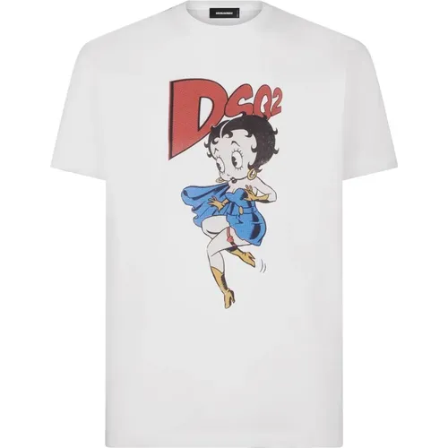 Betty Boop Iconic T-Shirt , male, Sizes: M, L - Dsquared2 - Modalova