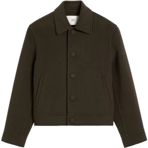 Khaki Overshirt Ami Paris - Ami Paris - Modalova