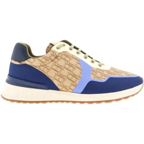 Canvas Beige and Navy Blue Sneakers , male, Sizes: 9 UK, 8 UK - Carolina Herrera - Modalova