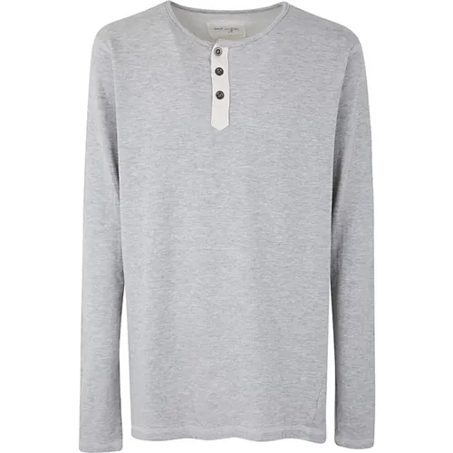 Knit Henley Long Sleeved T-Shirt , male, Sizes: M - Greg Lauren - Modalova