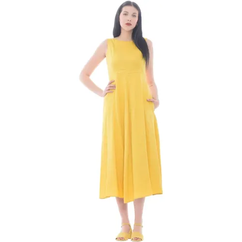 Sleeveless Midi Dress with Back Cutout , female, Sizes: S, XL - Max Mara Weekend - Modalova