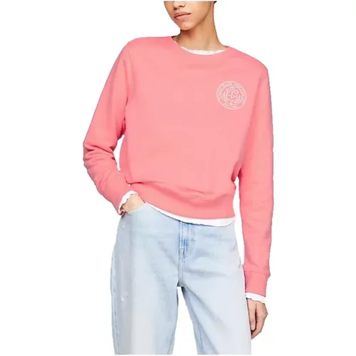 Luxe Reg Prep Sweatshirt with Authentic Print , female, Sizes: XS, M, S, L - Tommy Hilfiger - Modalova