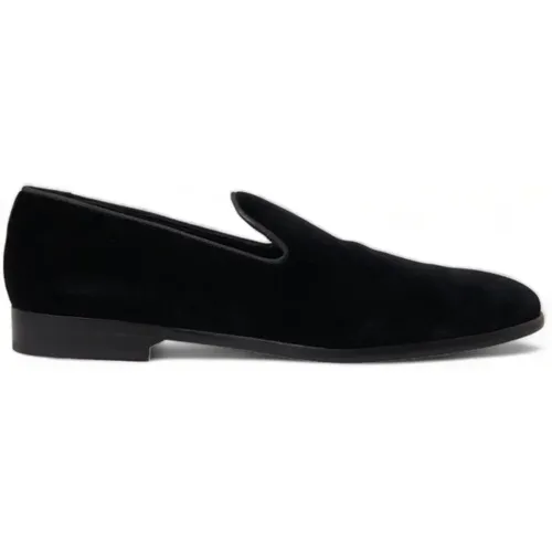 Schwarze Velvet Loafers für Herren , Herren, Größe: 41 EU - Dolce & Gabbana - Modalova