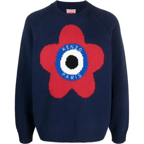 Logo-bestickter Pullover mit Boke Flower Motiv , Herren, Größe: L - Kenzo - Modalova