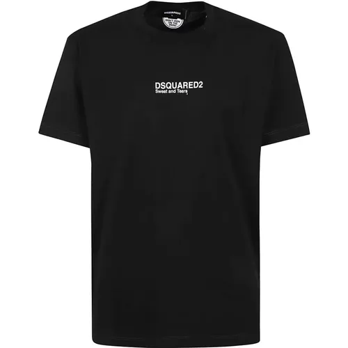 Cotton Jersey T-Shirt with Front Print , male, Sizes: M, L - Dsquared2 - Modalova