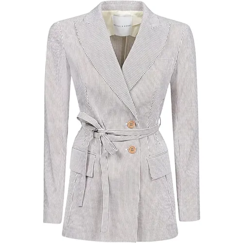 Weiße Baumwollmischungsjacke , Damen, Größe: L - Skills & Genes - Modalova