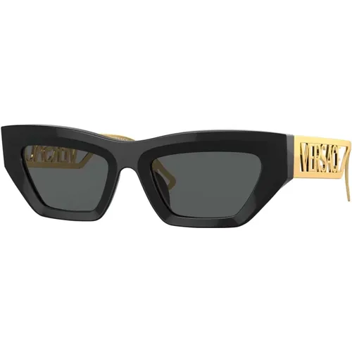 Gold/Grey Sonnenbrillen , Damen, Größe: 53 MM - Versace - Modalova