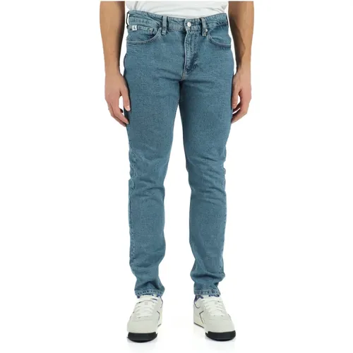Slim Taper Jeans Fünf Taschen , Herren, Größe: W30 - Calvin Klein Jeans - Modalova