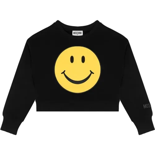 Cropped Smile Dekoriertes Sweatshirt - Moschino - Modalova