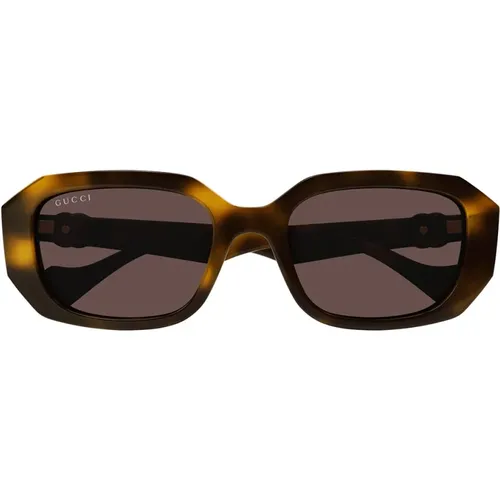 Geometric Rectangular Sunglasses Gender Fluid Style , female, Sizes: 54 MM - Gucci - Modalova