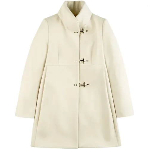 Natural Wool Single-Breasted Coat , female, Sizes: S, M - Fay - Modalova