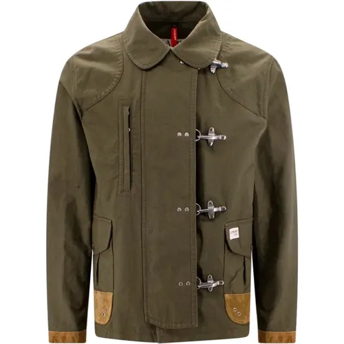 Military Cotton Jacket with 4 Hooks , male, Sizes: M - Fay - Modalova