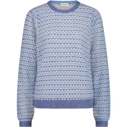 Blauer Pullover mit Herzchenmuster , Damen, Größe: XS - Fabienne Chapot - Modalova