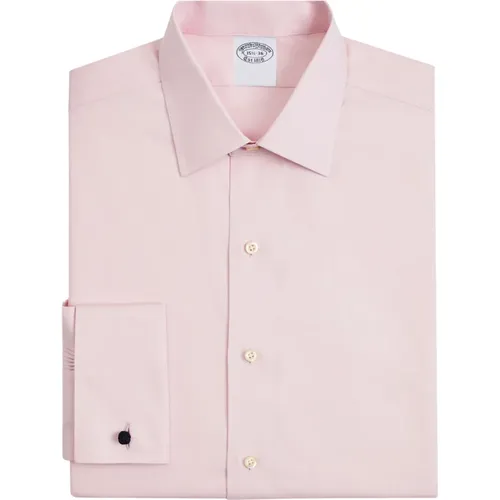 Hellrosa Regular Fit Non-Iron Stretch Supima Baumwolle Pinpoint Oxford-Stoff Hemd mit Ainsley-Kragen , Herren, Größe: 3XL - Brooks Brothers - Modalova