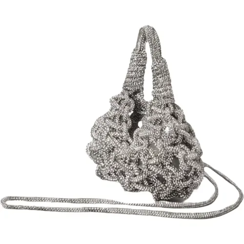 Handcrafted Micro Diamond Hobo Bag , female, Sizes: ONE SIZE - Hibourama - Modalova