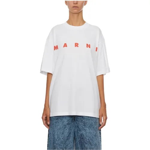 Baumwoll Logo T-Shirt Marni - Marni - Modalova