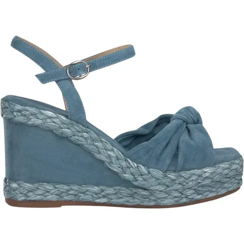Braided Wedge Sandal with Square Toe , female, Sizes: 5 UK, 7 UK, 6 UK - Alma en Pena - Modalova