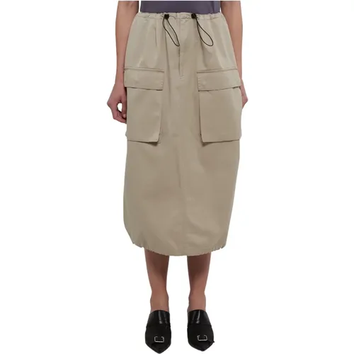 Cotton Maxi Skirt with Drawstring Hem , female, Sizes: S, 2XS, XS - MM6 Maison Margiela - Modalova