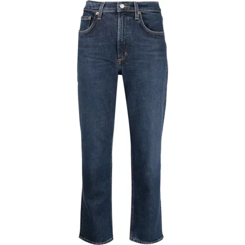 Dunkelblaue Cropped Denim Jeans , Damen, Größe: W29 - Agolde - Modalova