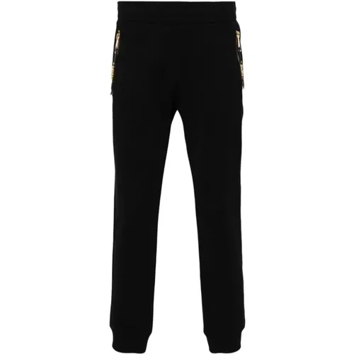 Branded Trousers with Gold-Tone Hardware , male, Sizes: XL, M, L - Moschino - Modalova