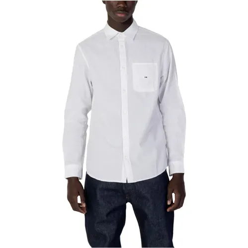 Weißes Langarmhemd , Herren, Größe: XL - Tommy Jeans - Modalova