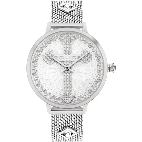 Silberne Damenmode Uhr Police - Police - Modalova