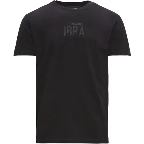 Ibra Regular Fit T-Shirt Schwarz , Herren, Größe: M - Dsquared2 - Modalova