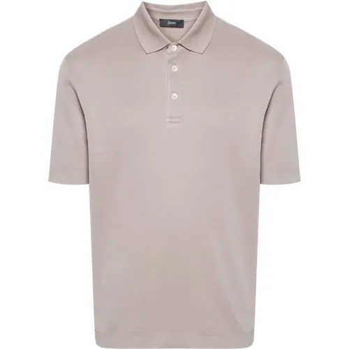 Taupe Polo Shirt , Herren, Größe: S - Herno - Modalova