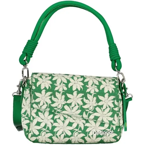 Grüne Polyethylen-Handtasche mit Abnehmbarem Gurt , Damen, Größe: ONE Size - Desigual - Modalova