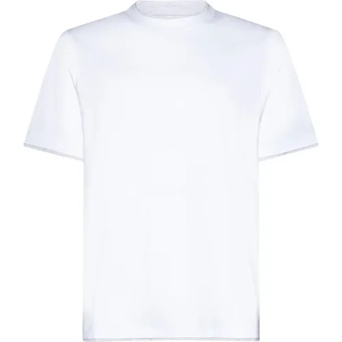 Weiße Baumwoll-Jersey-Rundhals-T-Shirts , Herren, Größe: M - BRUNELLO CUCINELLI - Modalova