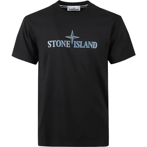 Lässiges Baumwoll-T-Shirt , Herren, Größe: M - Stone Island - Modalova