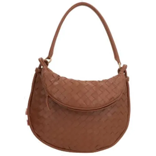 Intrecciato Leather Hobo Bag Brandy , female, Sizes: ONE SIZE - Bottega Veneta - Modalova