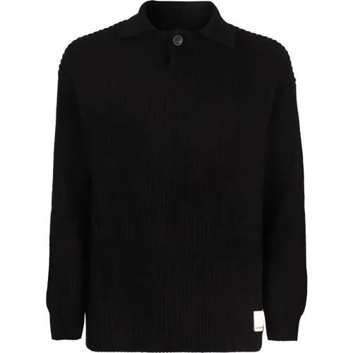 Gerippter Woll-Polo-Pullover , Herren, Größe: M - Emporio Armani - Modalova