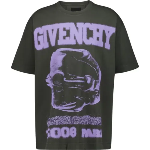 Casual fit cotton t-shirt with Ring prints , male, Sizes: XL - Givenchy - Modalova
