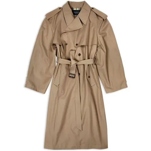 Oversized belted trench coat , female, Sizes: M - Balenciaga - Modalova