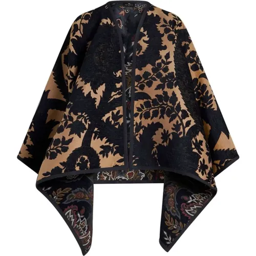 Floral Chenille Jacquard Reversible Cape Jacket , female, Sizes: ONE SIZE - ETRO - Modalova