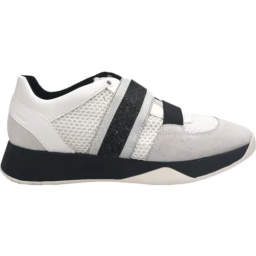 Slip-On Sneakers mit Metallic-Detail , Damen, Größe: 38 EU - Geox - Modalova