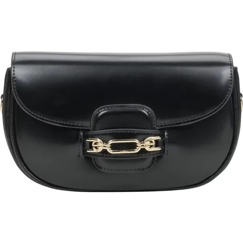 Damen Schwarze Schultertasche mit Verstellbarem Riemen Er00115959 - Estro - Modalova