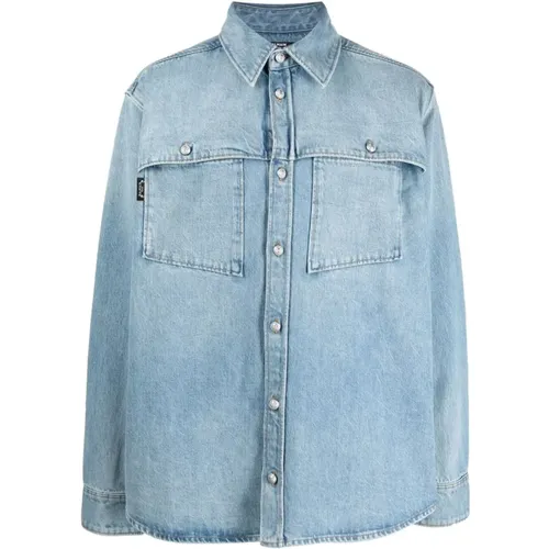 Denim overshirt , male, Sizes: 2XL, XL, M - Balmain - Modalova